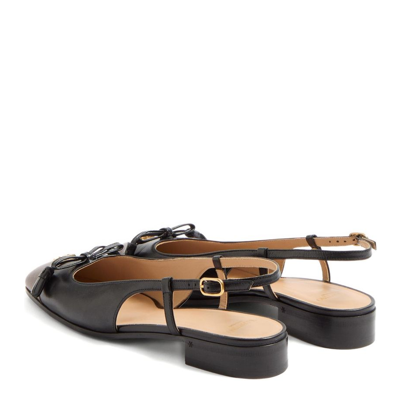 Buckle-Fastening Slingback Strap Bow Detailing VLogo Signature Almond Toe