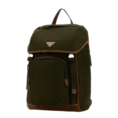 Re-Nylon and Suede Backpack