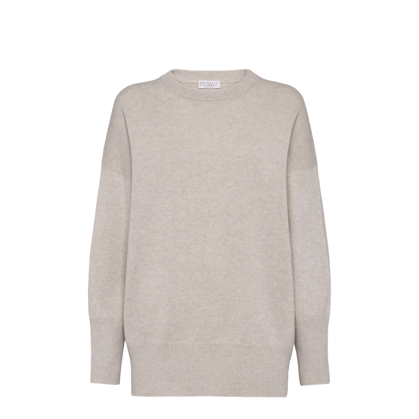 Cashmere Sweater with Monili in Beige
