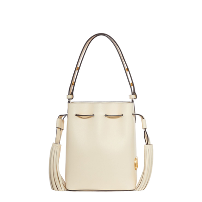 Leather Bucket Bag White