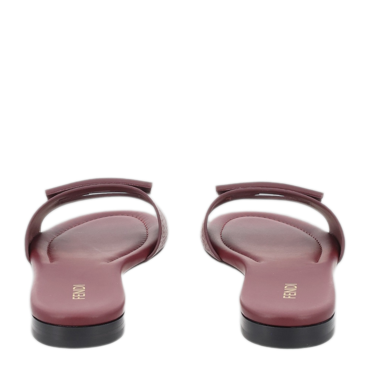 Aubergine Leather Baguette Slippers