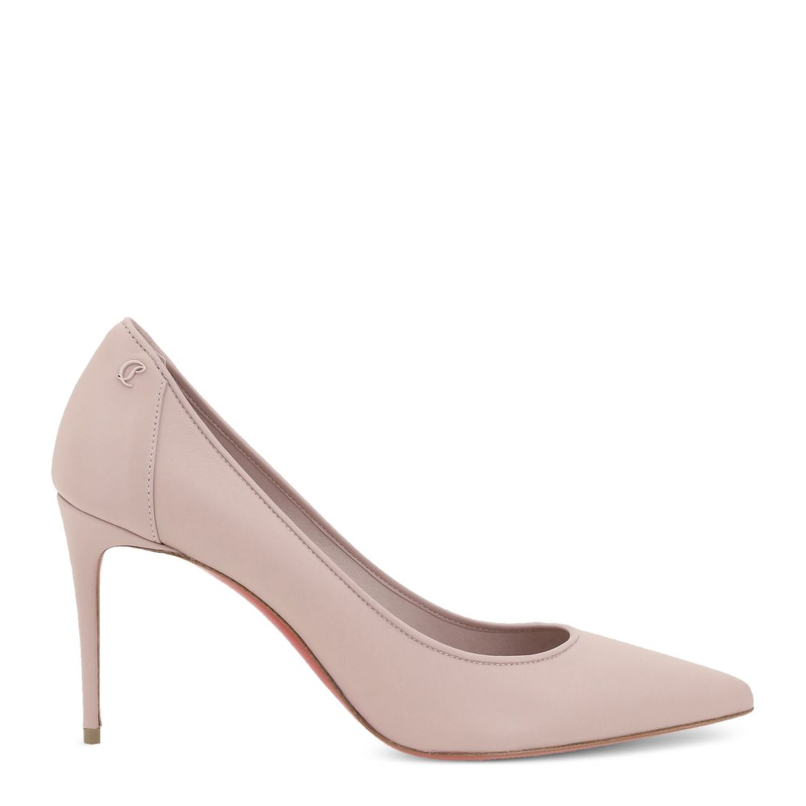 Pink High Heel Pointed Toe Signature Red Sole Leather Lining