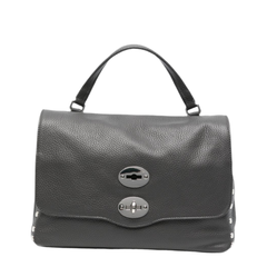 Postina Daily Small Calfskin Top-Handle Bag - Dark Grey
