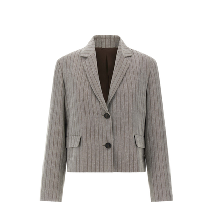 Pinstriped Chevron Blazer