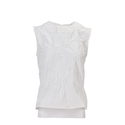 MAYFEYR - NICCOLÒ PASQUALETTI - Carta Tank Elastic Ring Embroidered Poplin - NP07T003ERPOBIANCO