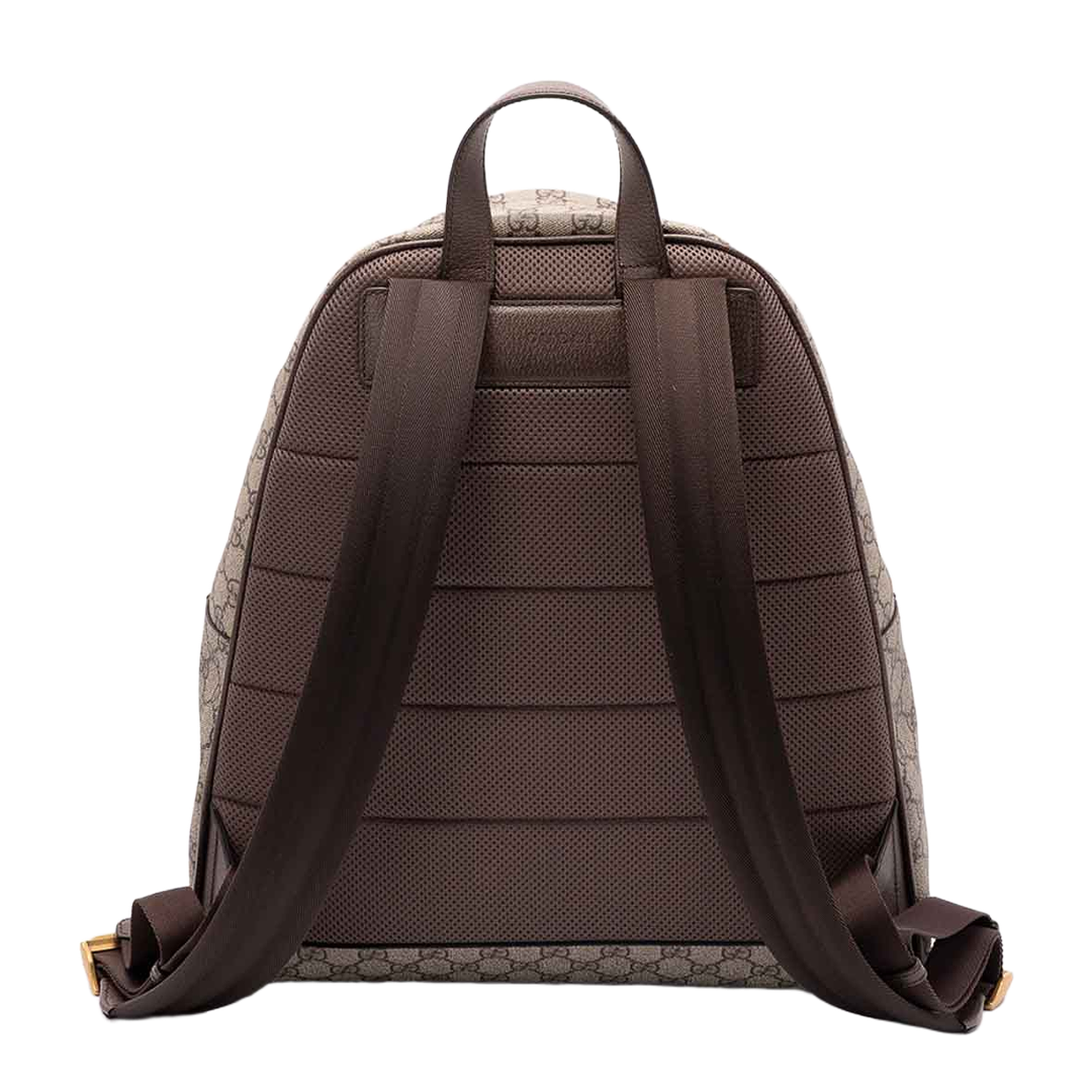Medium Backpack in Beige and Dark Brown Fabric