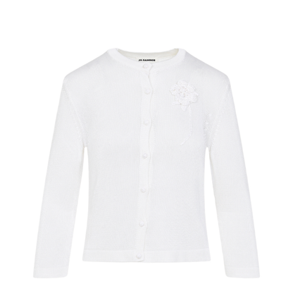 Cardigan With Crochet Flower