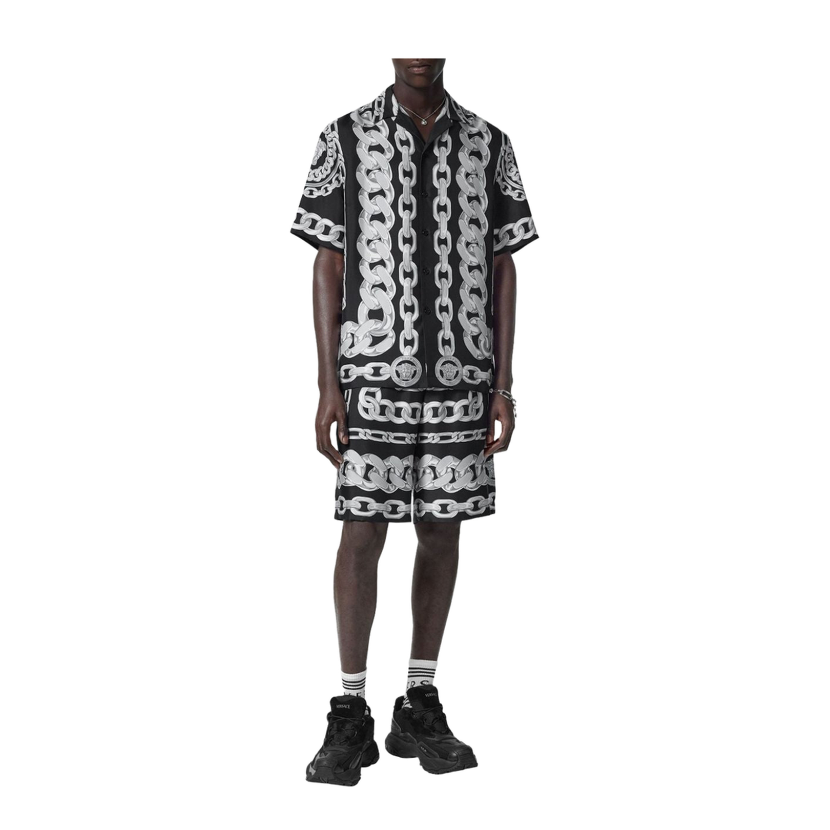 Versace Medusa Chains Silk Shorts