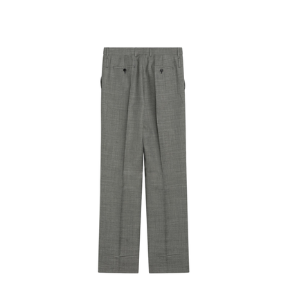Wide Grey Trousers in Wool