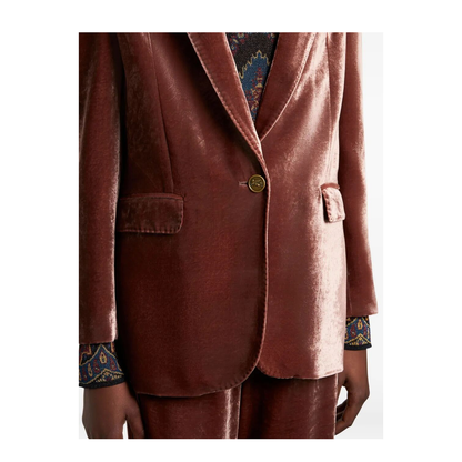Silk-Blend Velvet Straight-Cut Blazer