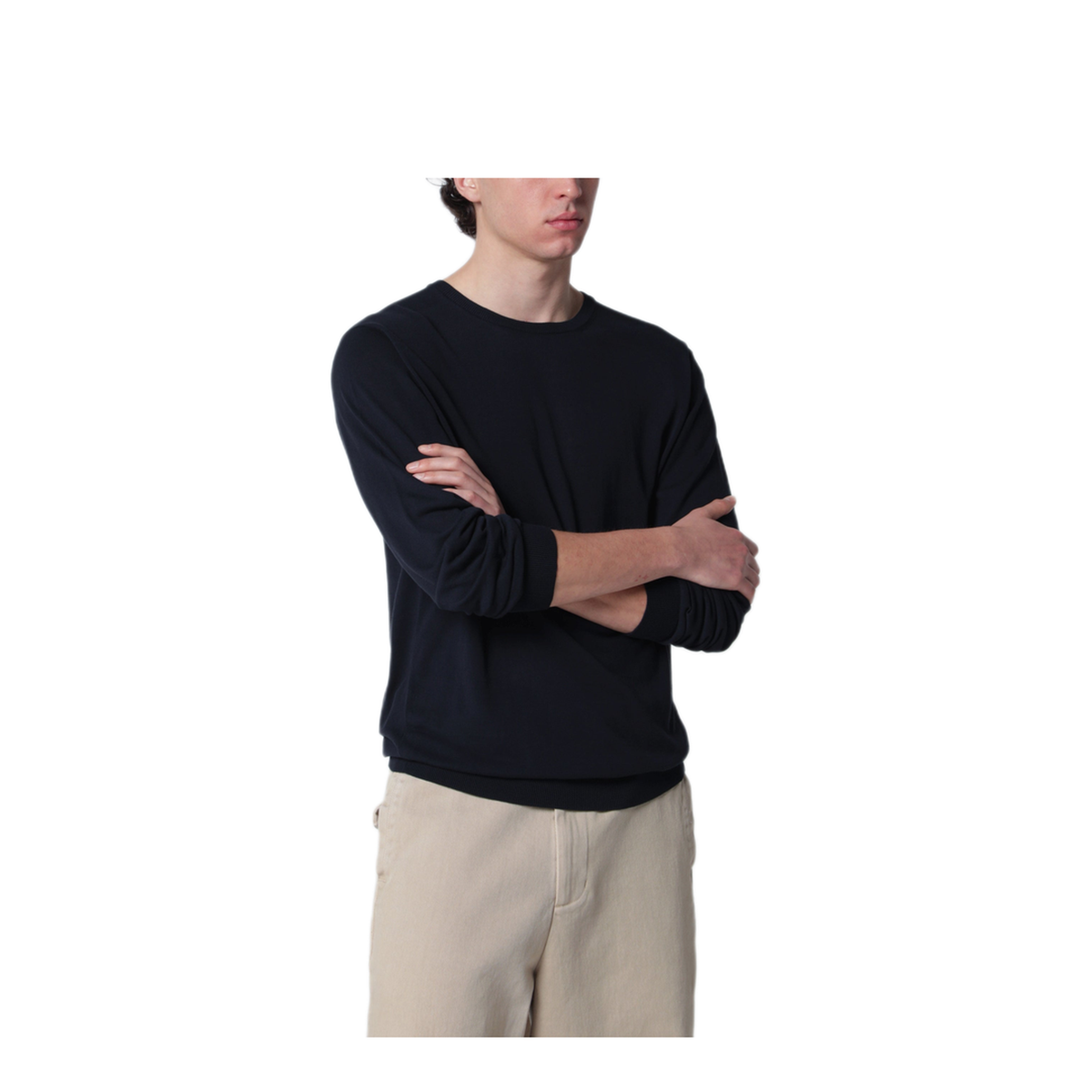 MAYFEYR - Roberto Collina - Navy Blue Cotton Crewneck Sweater - 261MYA10001CO10