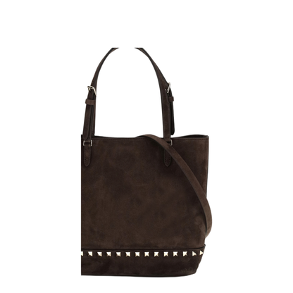 MAYFEYR - Valentino - Small Rockstud Suede Tote Bag - 9W2B0T75KQQ