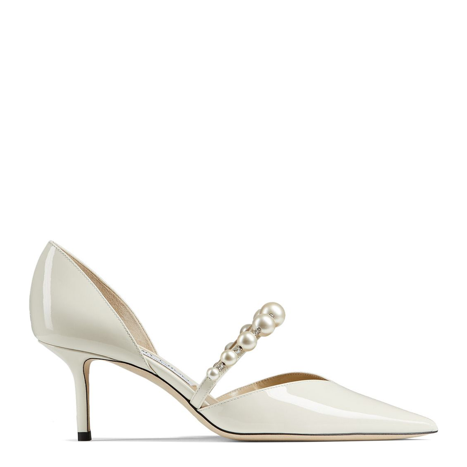 Bridal White Patent Leather Pumps