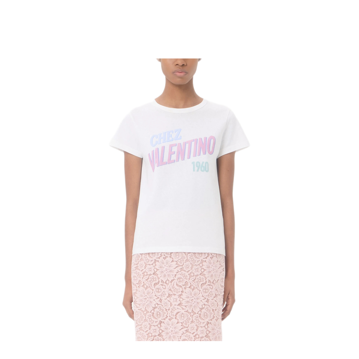 White Cotton T-Shirt With Logo Print