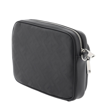 Diagonal Leather Crossbody Bags - Black