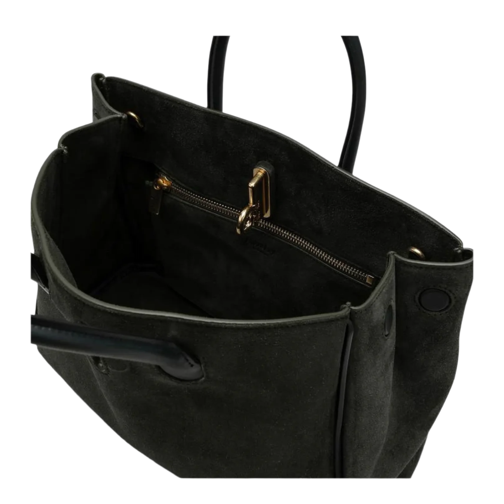Rocking Horse Medium Dark Green Suede Tote