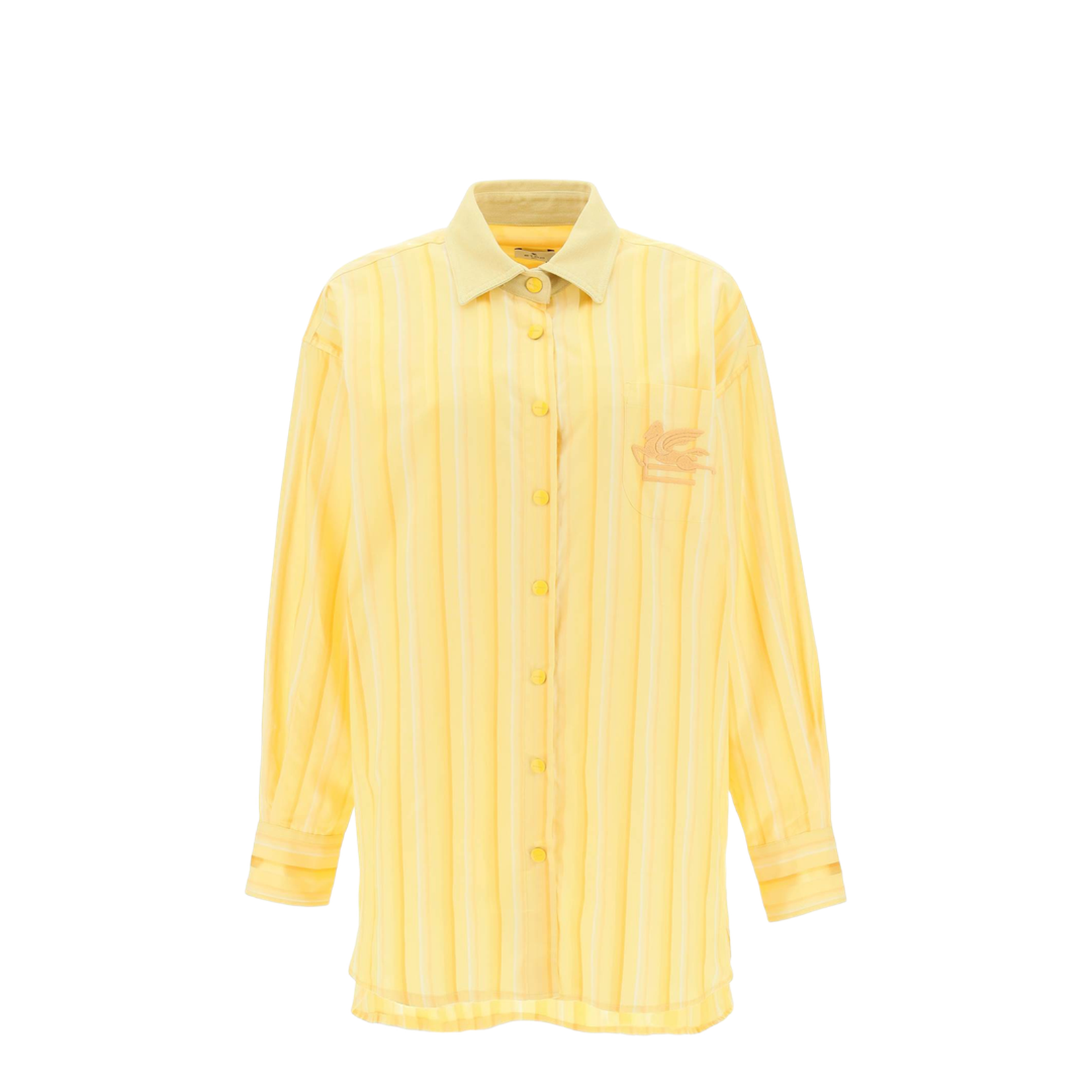 Striped Shirt Dress - Yellow