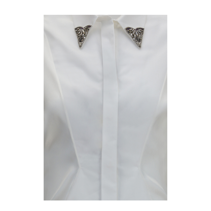 MAYFEYR - Versace - Embroidered Cotton Poplin Shirt - 10265081A138781W000