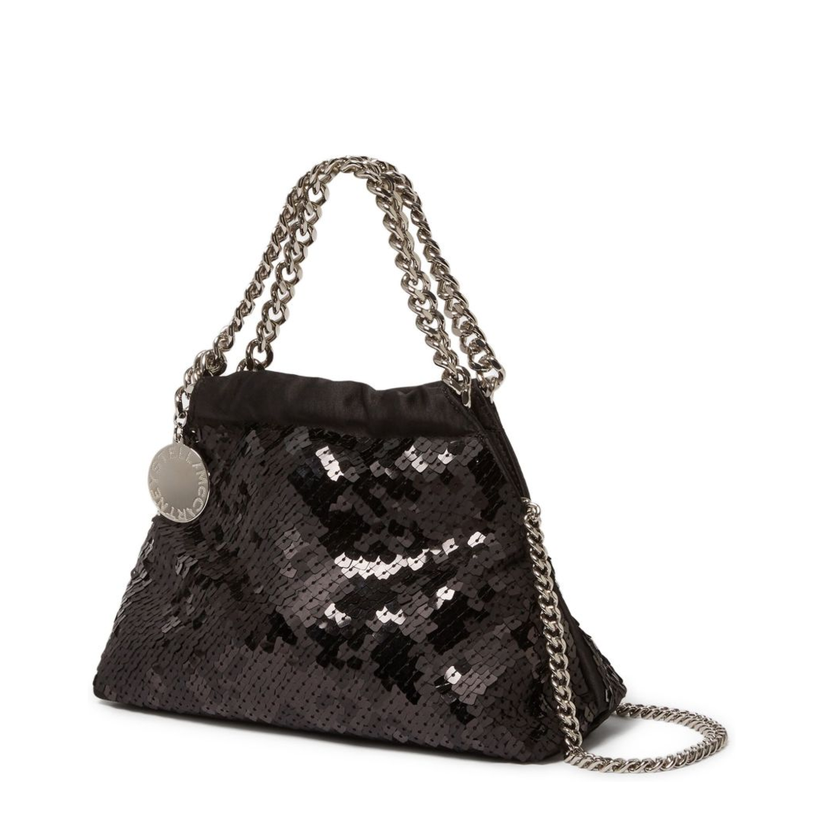 Falabella Mini Drawstring Bag Pixel Snake Sequins Embroidery