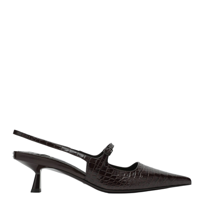 Brown Crocodile Effect Neckline