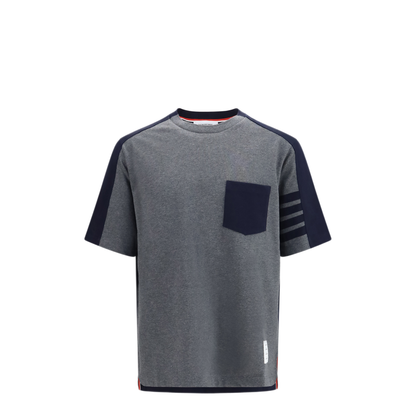 MAYFEYR - Thom Browne - Colorblock T Shirt With 4 Bar Detail - MJS312AJ0320035