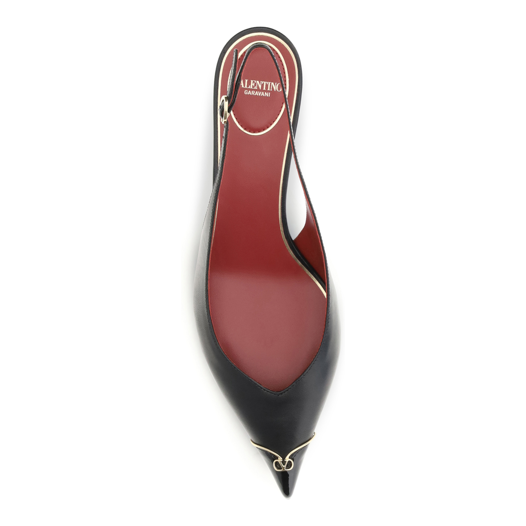 MAYFEYR - Valentino - Vlogo Signature Kitten Heel Slingback Pumps - 9W2S0QB8YEA0NO