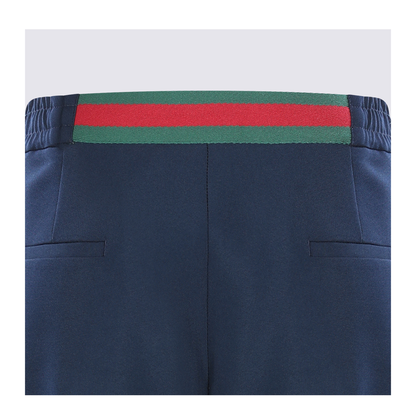 Technical Panama Sportswear Trousers in Dark Blue