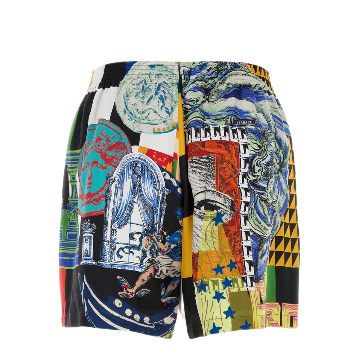 MAYFEYR - Versace - Silk Twill Print Medusa Collage Shorts - 10222251A192705X000