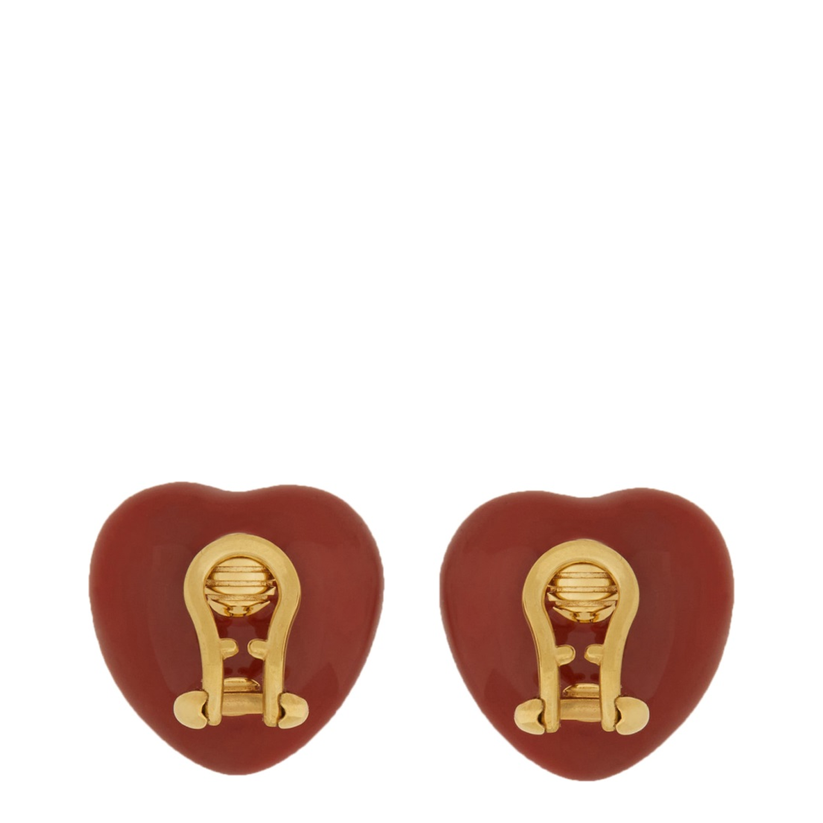 Red Enamel And Metal Coeur Royal Earrings