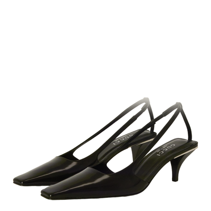 Crystal Logo Slingback Pumps