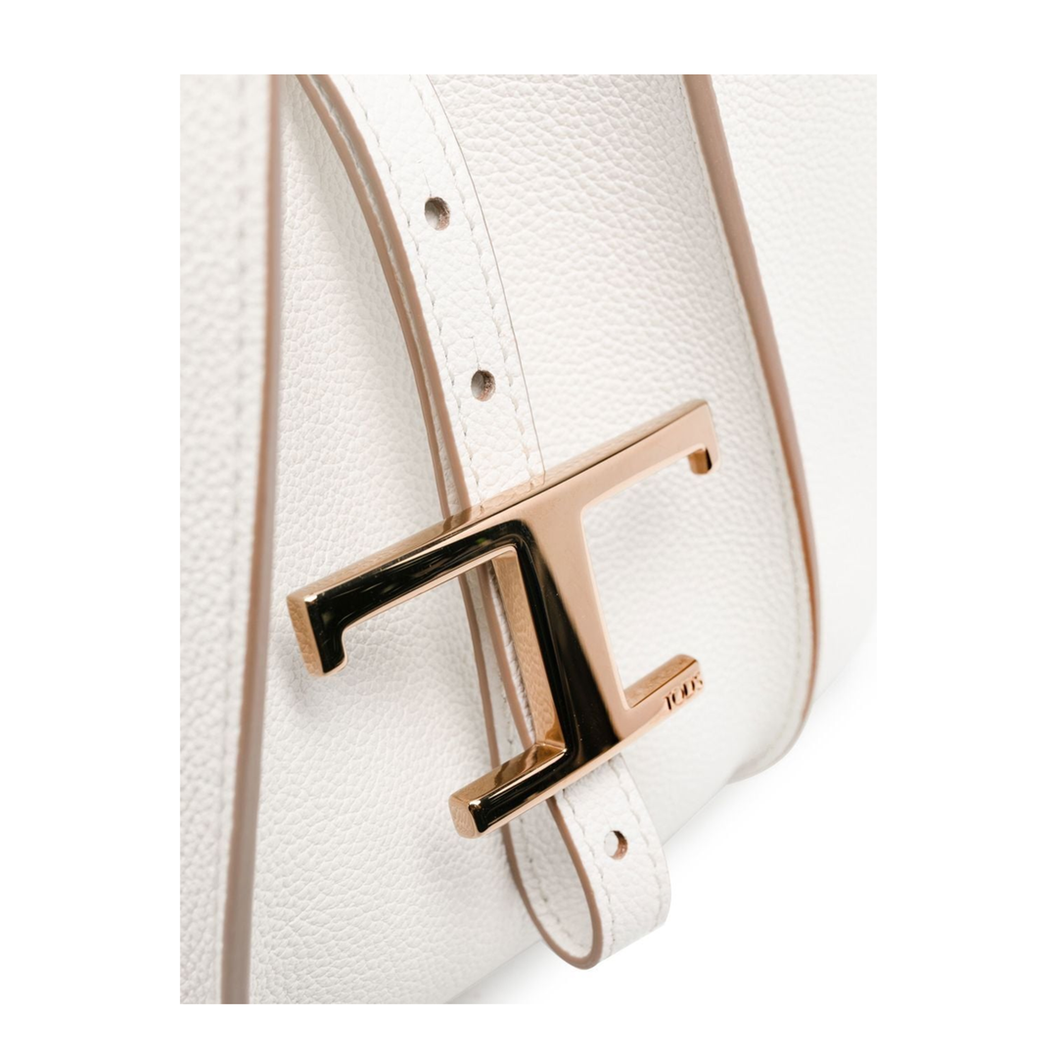 T Timeless Shopping Bag in Leather Mini - White