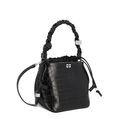 Crocodile-embossed Leather Tote Bag