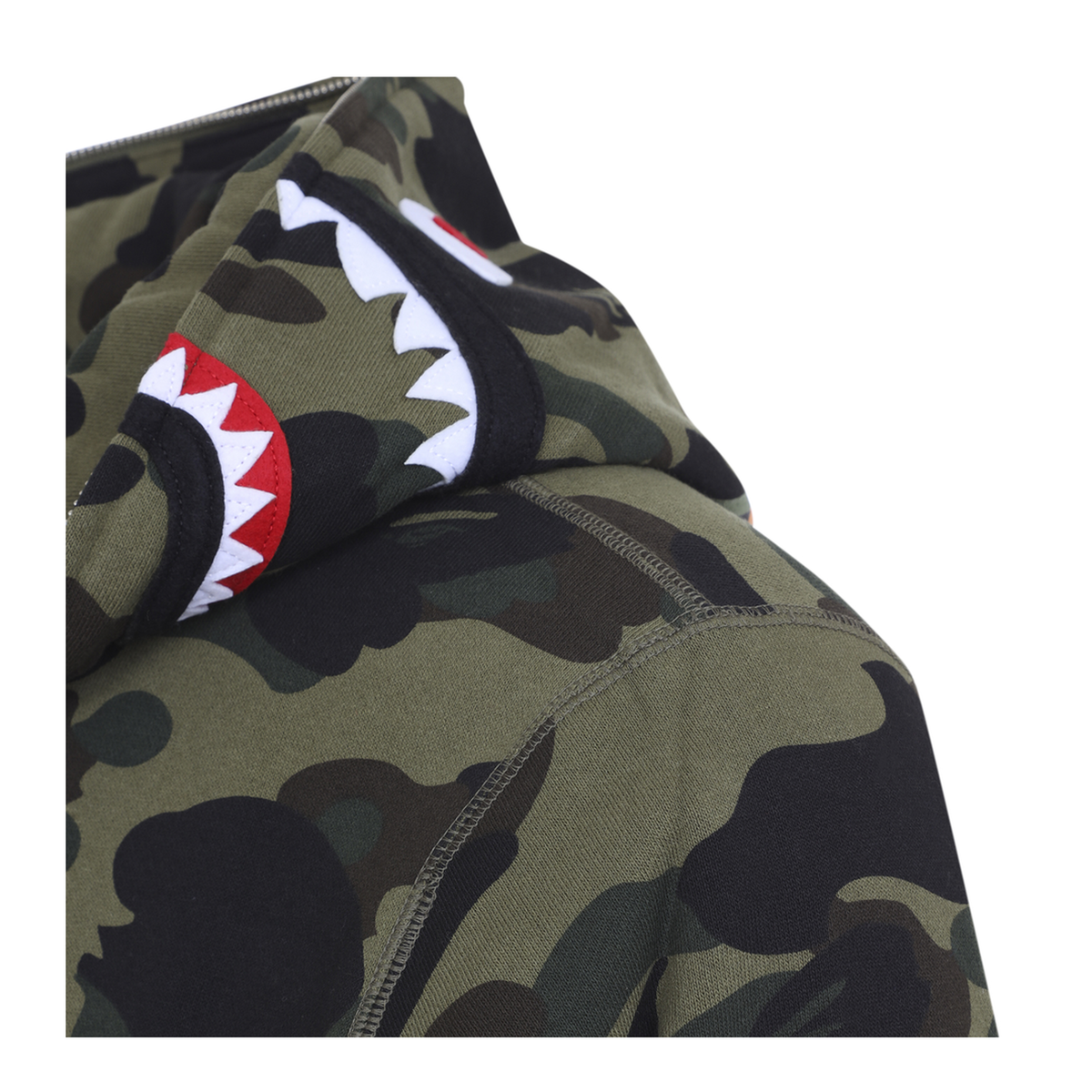 MAYFEYR - A Bathing Ape - 1St Camo Shark Full Zip Hoodie - 001ZPM801012MGREEN
