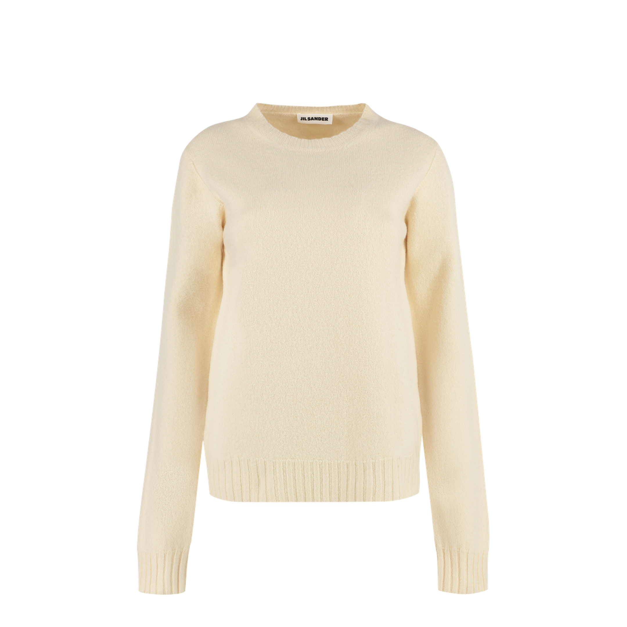 Crew-Neck Wool Sweater Beige