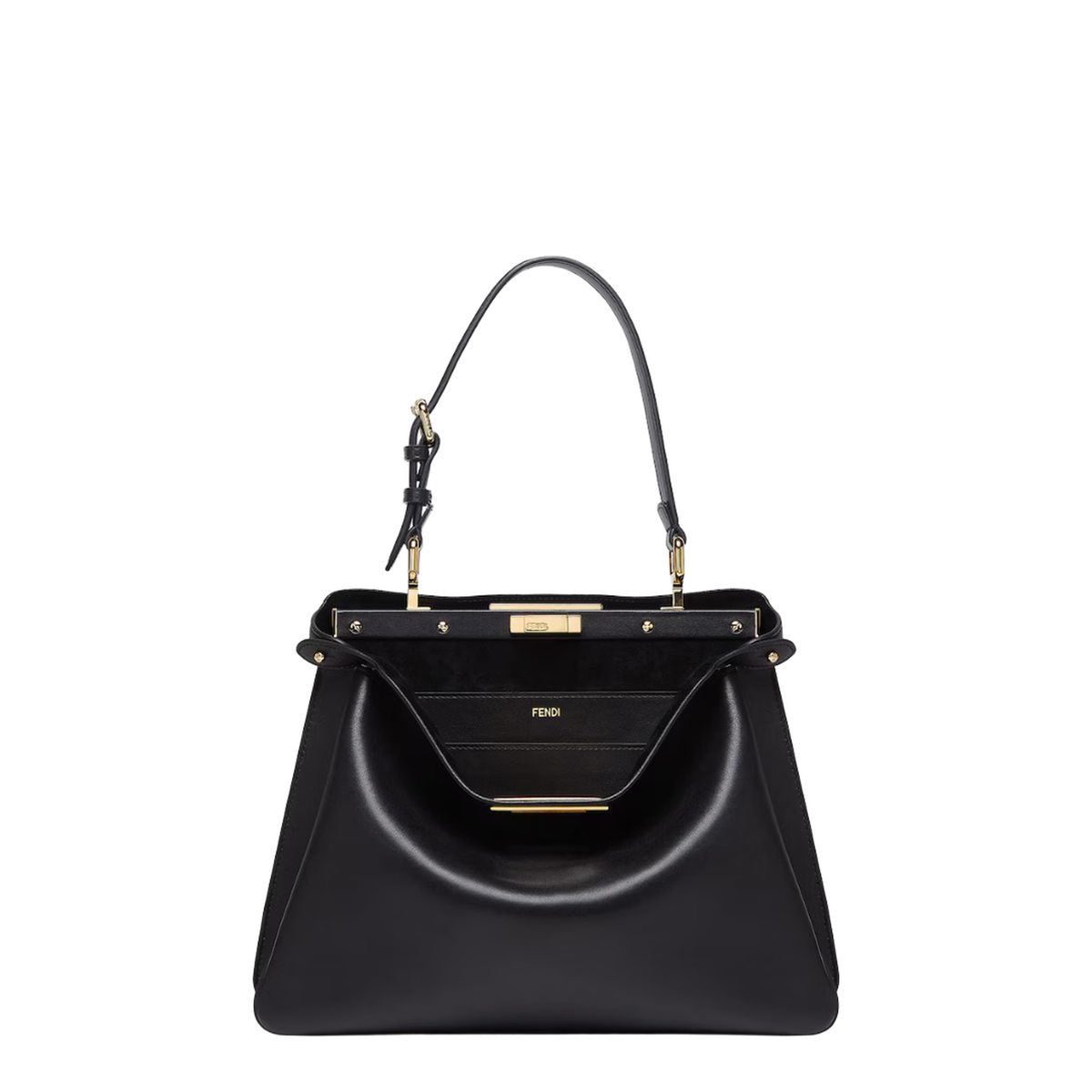 Peekaboo Mini Leather Top Handle Bags - Black