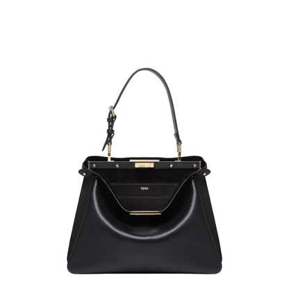 Peekaboo Mini Leather Top Handle Bags - Black