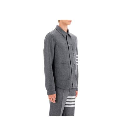 Thom Browne '4 Bar' Grey Wool Blend Jacket