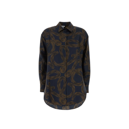 MAYFEYR - Loewe - Printed Silk Paula S Ibiza Shirt - S616Y05X74NAVYBROWN
