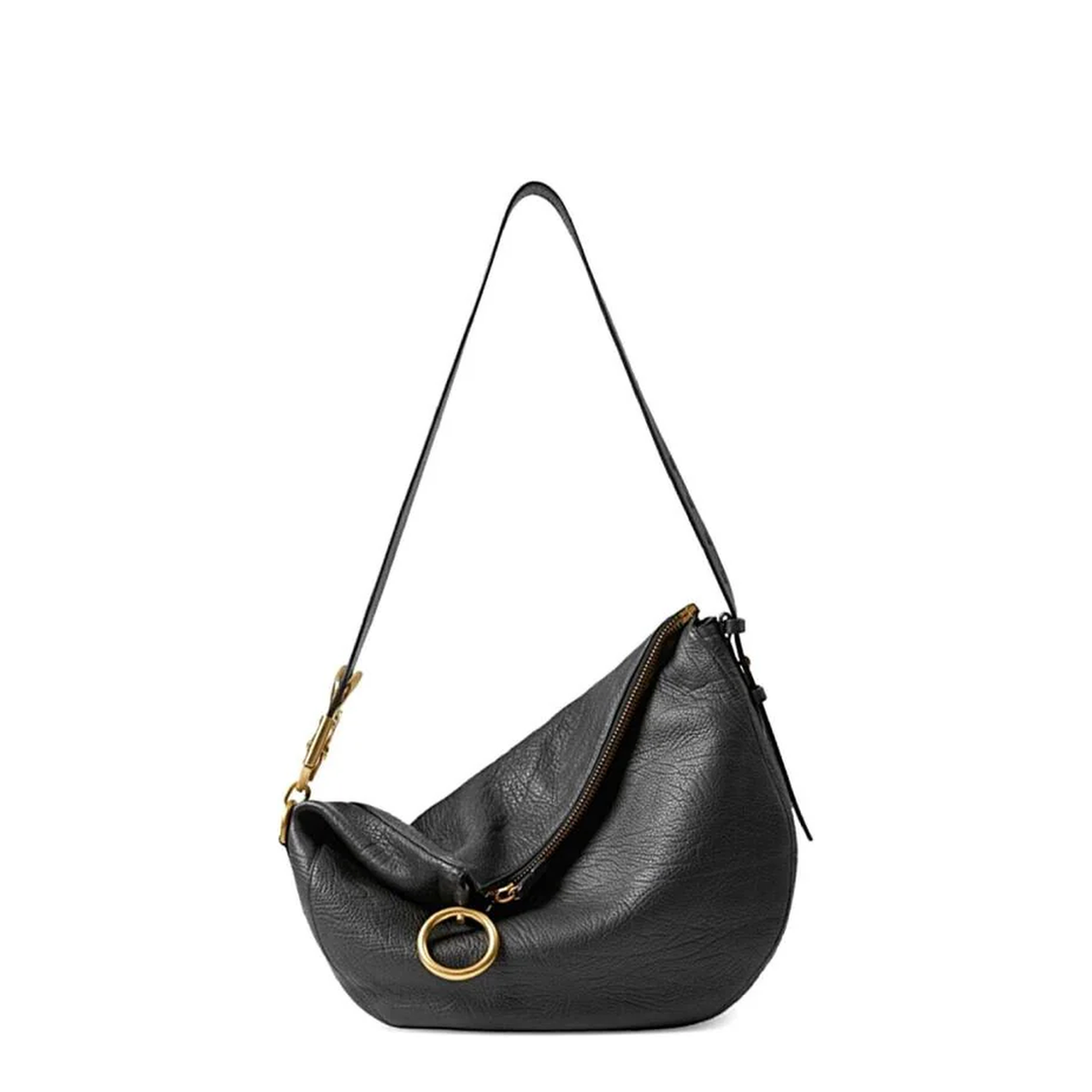Medium Knight Ring Detailed Leather Shoulder Bag