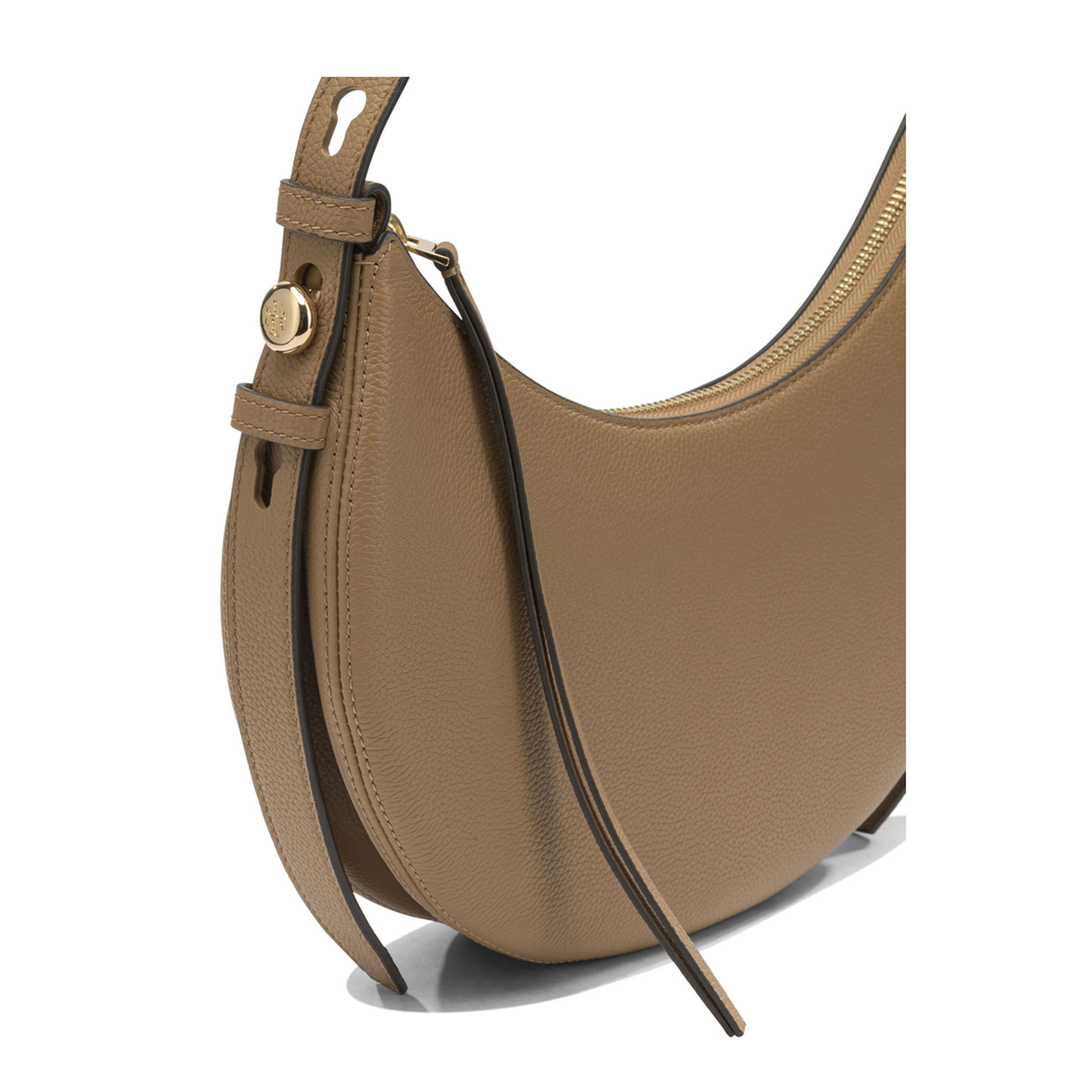 Romy Medium Pebbled Leather Hobo Bag - Cognac