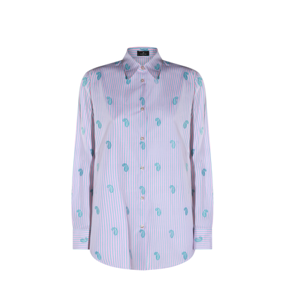 Striped Fil Coupé Paisley Cotton Jacquard Shirt - Pink