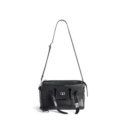 Bel Air Zipped Messenger Bag Small in Black
