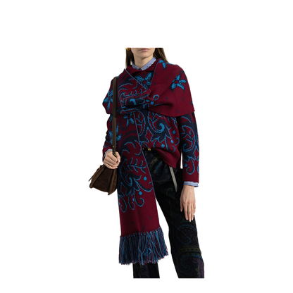 Jacquard Scarf With Fringes