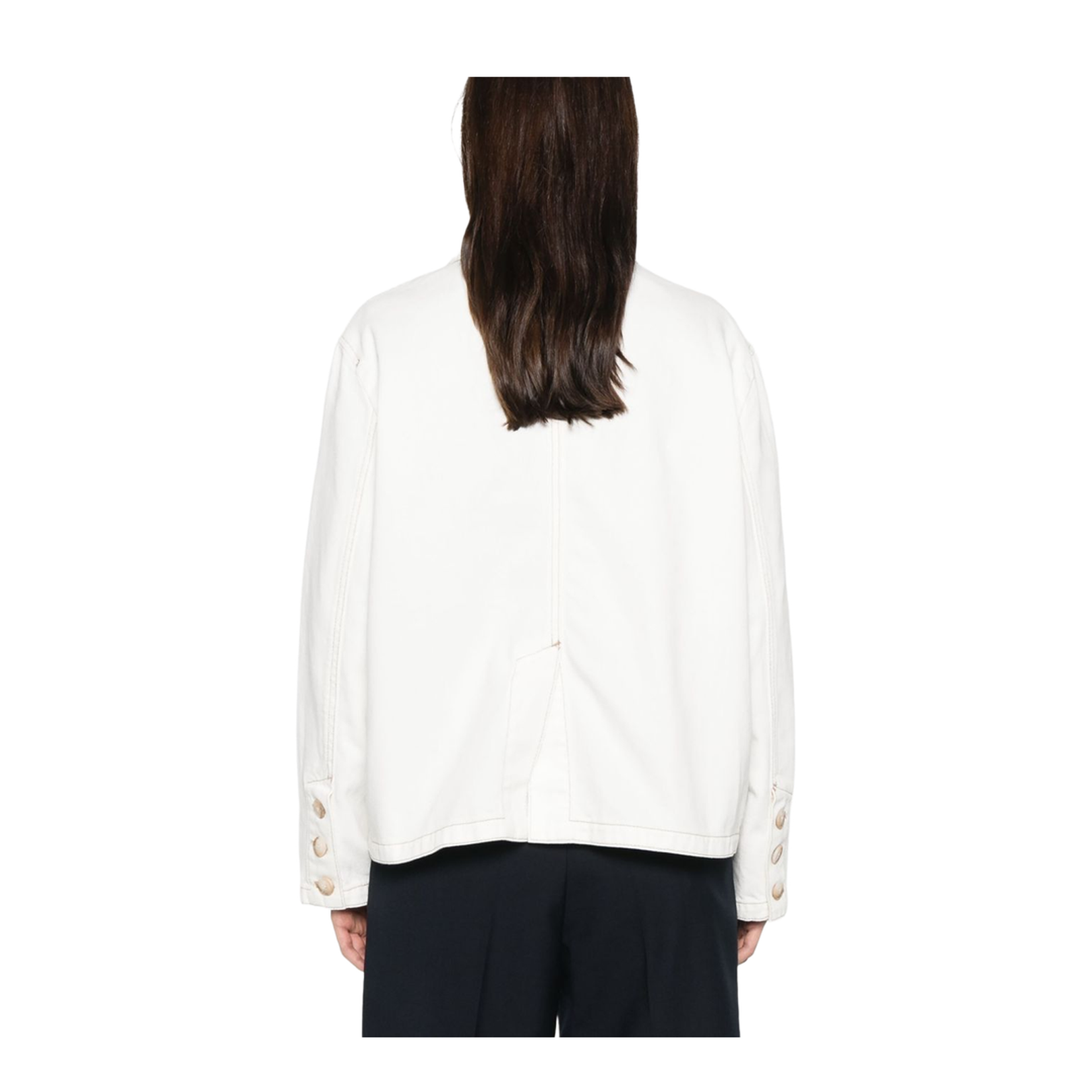 White Front Button Fastening Jacket