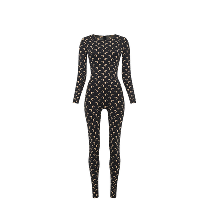 Moon Printed Catsuit - Black