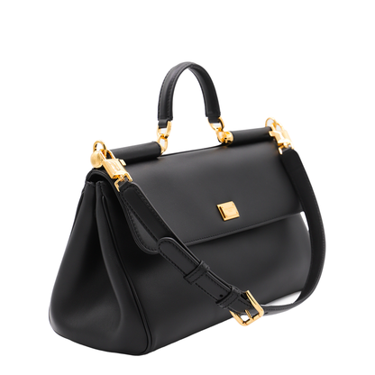 My Sicily handbag in plongé calfskin in Black