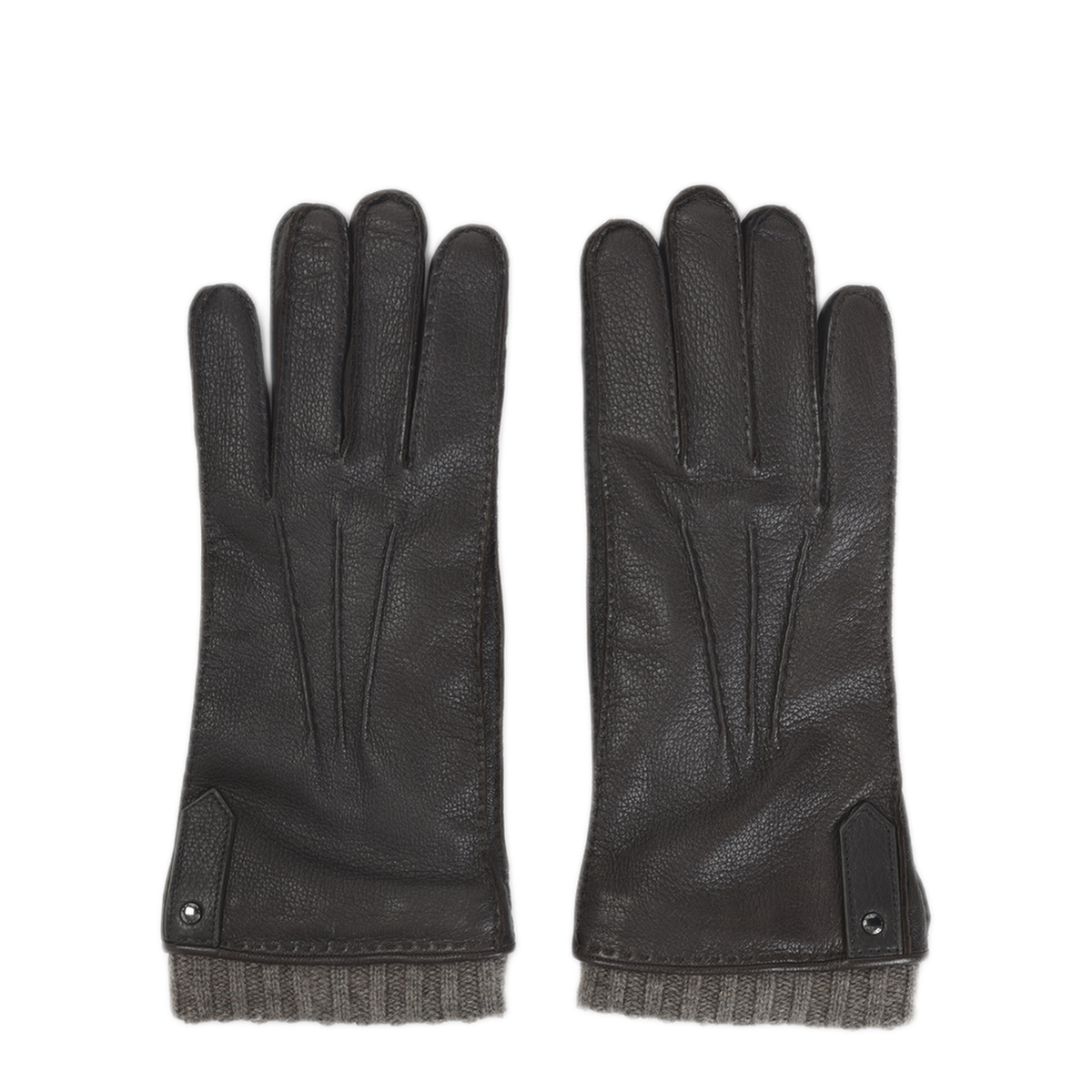 MAYFEYR - CANALI - Black Deer Leather Gloves - GUA01ZF00035510