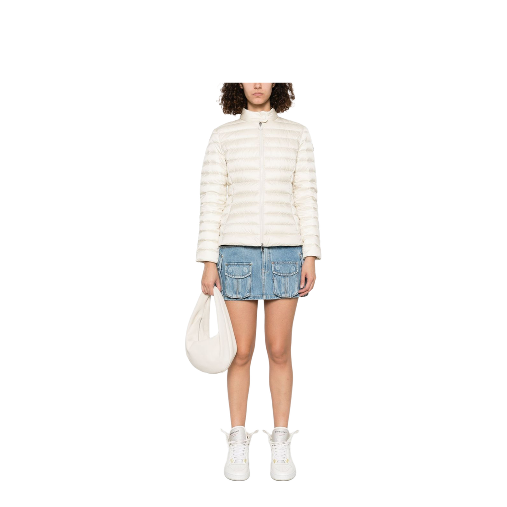 White Ivory Igelle Short Down Jacket