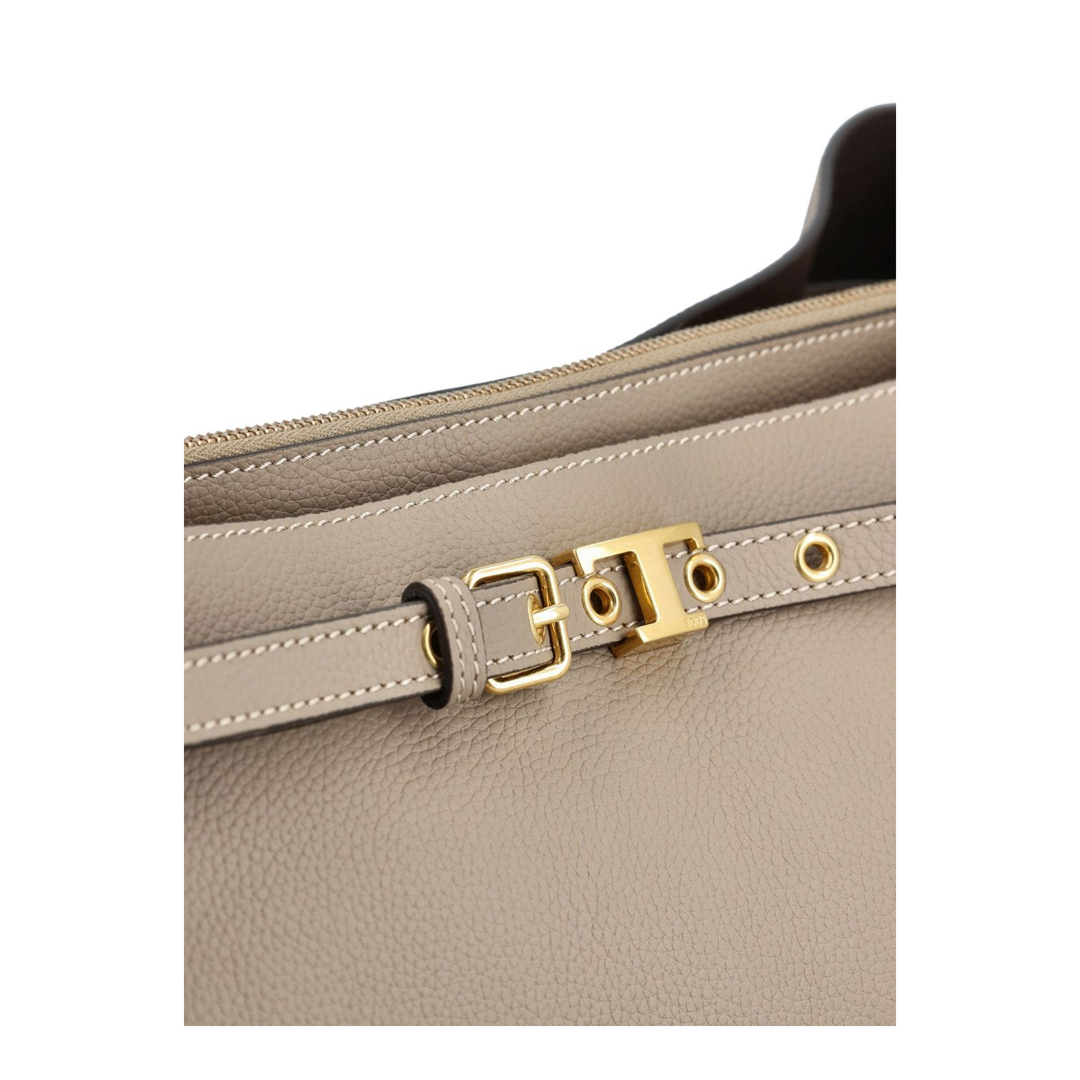 T Timeless Small Calf Leather Tote Bag - Beige Taupe