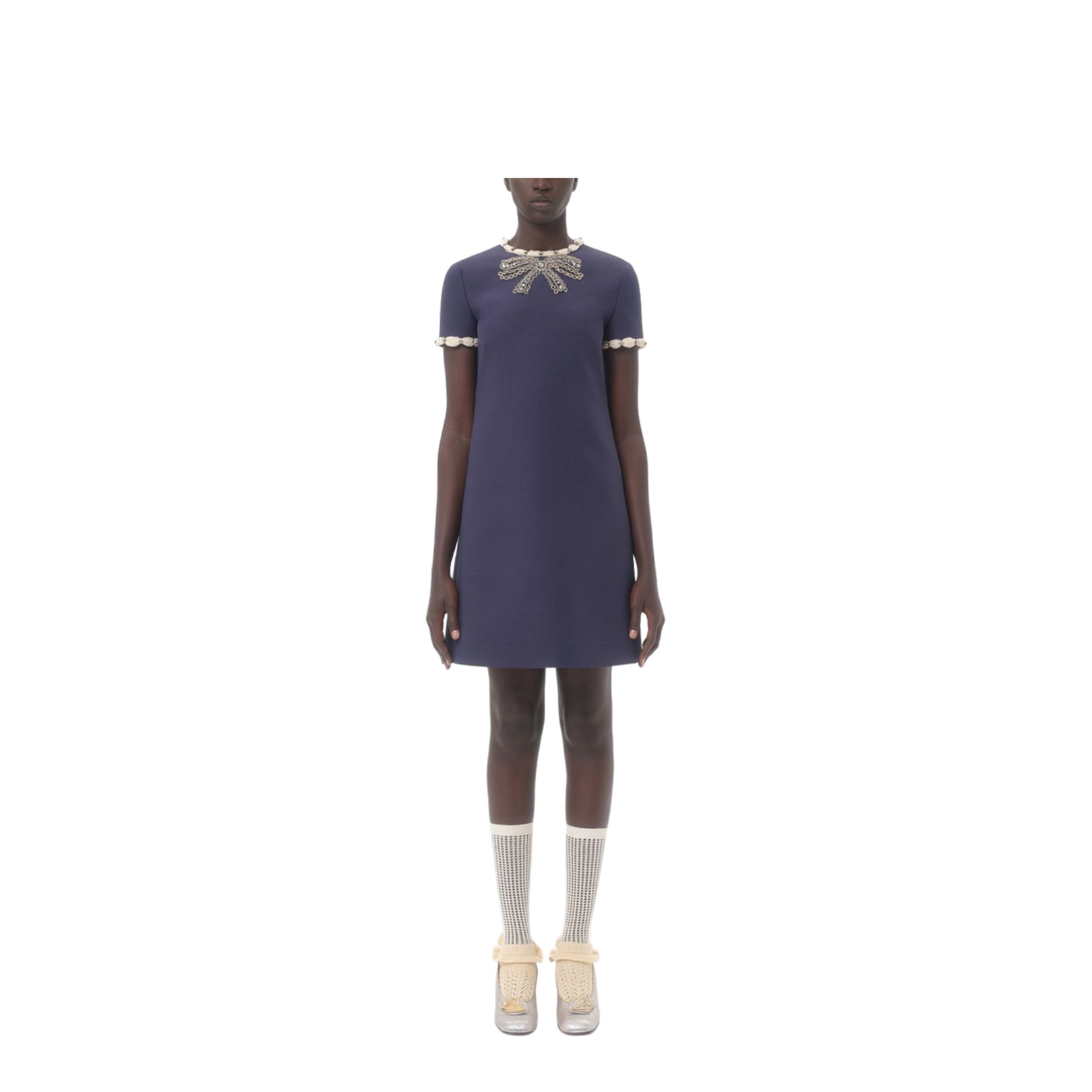 Wool and Silk Embroidered Dress